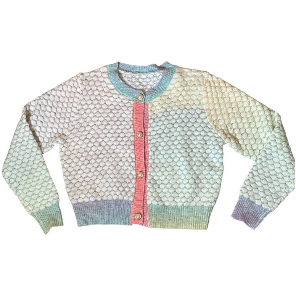 Multicolor Button-Up Women's Sweater - Picture 4 of 8